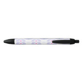 Paarse Daisy Flower Terug naar School Stationery Zwarte Inkt Pen (Achterkant)