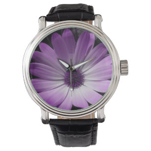 Paarse Daisy Flower Watch Horloge