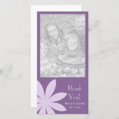 Paarse Daisy Flower Weddenschap Bedankkaart (Voorkant / Achterkant)