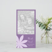 Paarse Daisy Flower Weddenschap Bedankkaart (Staand voorkant)