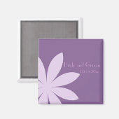 Paarse Daisy Flower Wedding Magneet (Voorkant / Achterkant)