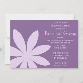 Paarse Daisy Flower Wedding Rehearsal Dinner Kaart