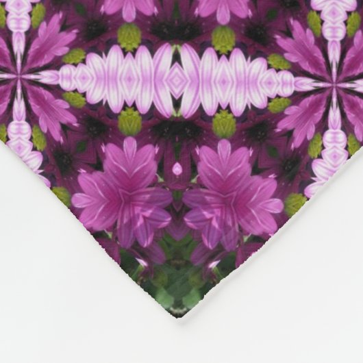 Paarse Daisy Flowers Abstract design Fleece Deken (Hoek)