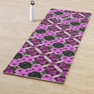 Paarse Daisy Flowers Abstract gepersonaliseerd Yogamat