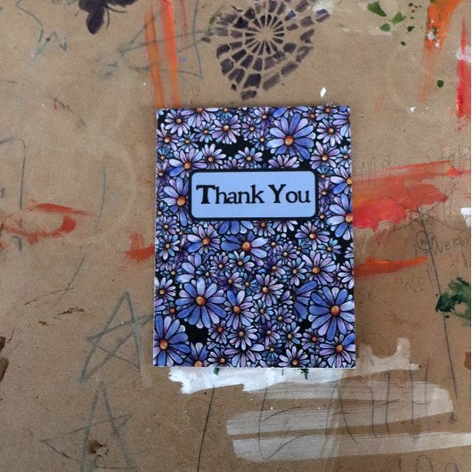 Paarse Daisy Flowers Briefkaart