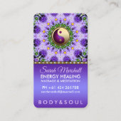 Paarse Daisy Flowers Mandala Holistic Healing  Visitekaartje (Voorkant)