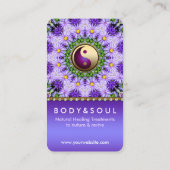 Paarse Daisy Flowers Mandala Holistic Healing  Visitekaartje (Achterkant)