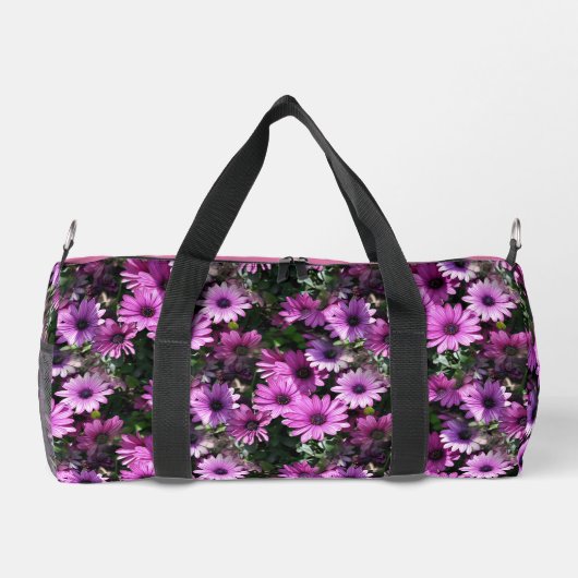 Paarse Daisy Flowers Patroon Gepersonaliseerd Plunjezak (Achterkant)