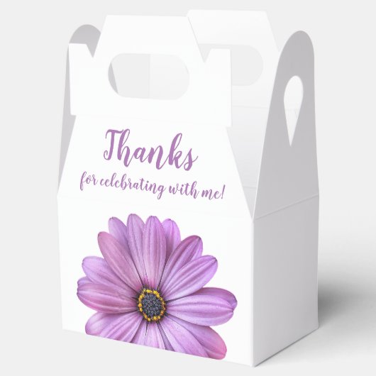 Paarse Daisy Gable Party Favor Boxes Bedankdoosjes (Geopend)