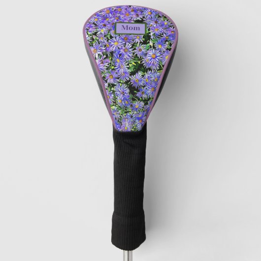 Paarse Daisy Gepersonaliseerde Golf Head Hoesje vo Golfheadcover (Voorkant)