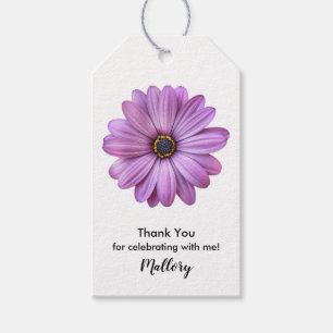 Paarse Daisy Gift Labels Cadeaulabel