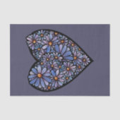 Paarse Daisy heart Tissuepapier (Voorkant)