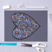 Paarse Daisy heart Tissuepapier (Craft)