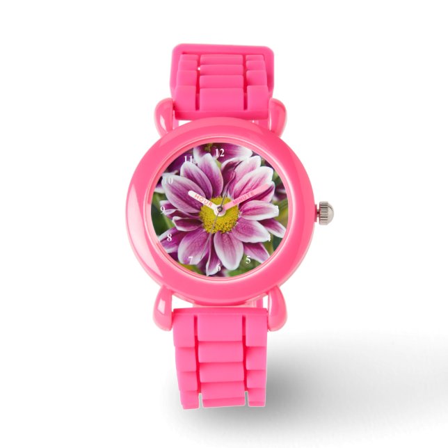 Paarse daisy horloge (Voorkant)