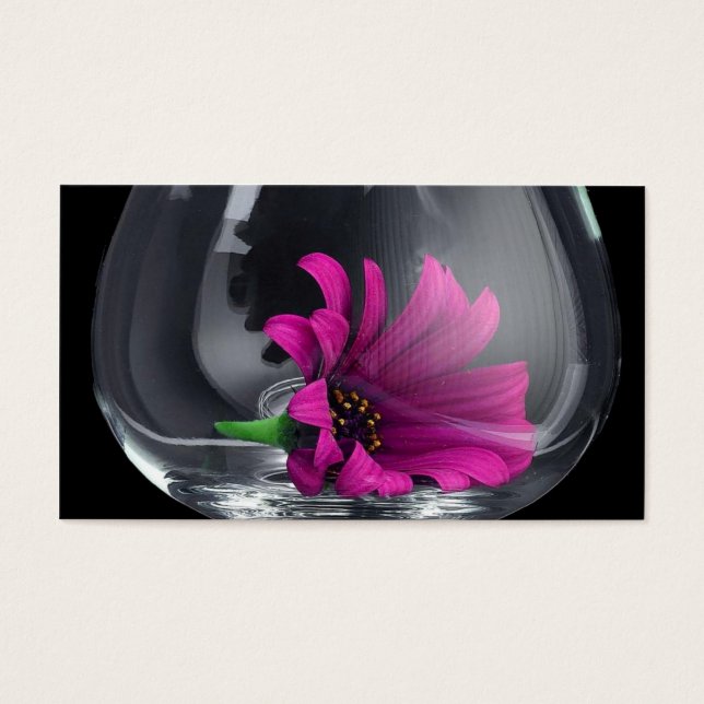 Paarse Daisy in Glas Visitekaartjes (Voorkant)