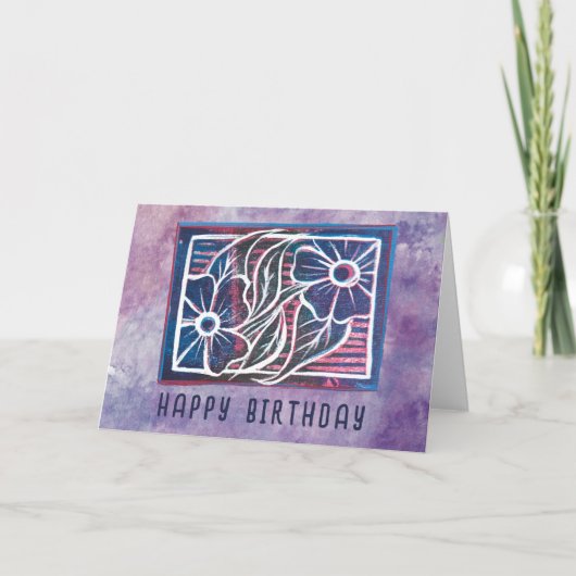 Paarse daisy kaart (Voorkant)