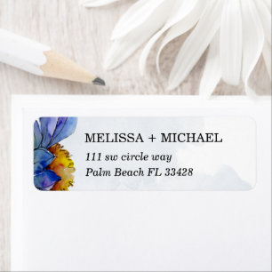 Paarse Daisy Lavender Waterverf Return Address Etiket