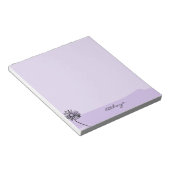 Paarse Daisy Line Art gepersonaliseerd Notitieblok (Schuin)