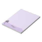 Paarse Daisy Line Art gepersonaliseerd Notitieblok (Linkerzijde)