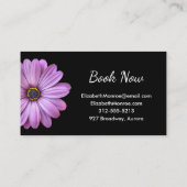 Paarse Daisy op Black Hair Stylist Makeup Salon Visitekaartje (Achterkant)