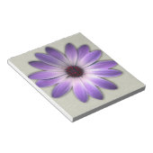 Paarse Daisy op Stone Leather Print Notitieblok (Schuin)