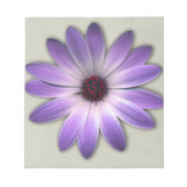 Paarse Daisy op Stone Leather Print Notitieblok (Voorkant)