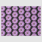 Paarse Daisy over Black Tissue Paper Tissuepapier (Voorkant)