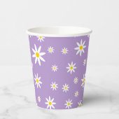 Paarse Daisy Paper Cups Papieren Bekers (Links)