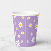 Paarse Daisy Paper Cups Papieren Bekers (Rechts)