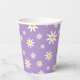Paarse Daisy Paper Cups Papieren Bekers