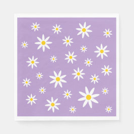 Paarse Daisy Paper Napkins Servet