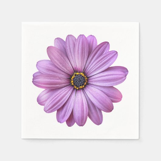 Paarse Daisy Party Paper Napkins Servet (Voorkant)