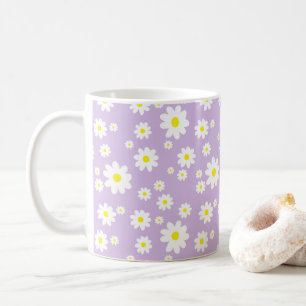 Paarse Daisy Pattern Spring Coffee Koffiemok