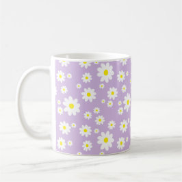 Paarse Daisy Pattern Spring Coffee Koffiemok