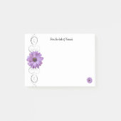 Paarse Daisy Personalized Post-it Notes (Voorkant)