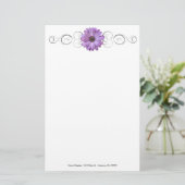 Paarse Daisy Personalized Stationery Briefpapier (Staand voorkant)