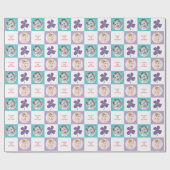 Paarse Daisy Pop Flower Chic Birthday Photo Gift Cadeaupapier (Vlak)