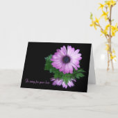 Paarse Daisy Reflection Sympathie Kaart (Gele Bloem)