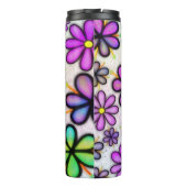 Paarse Daisy Retro Thermosbeker (Achterkant)