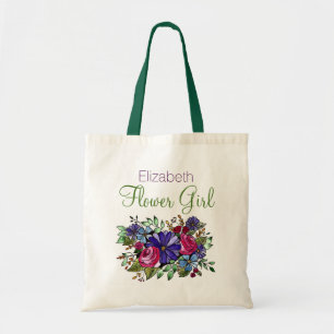 Paarse Daisy Roze Roze Roze Naam Bloemenmeisje Tote Bag