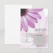Paarse Daisy RSVP Kaartje (Voorkant / Achterkant)