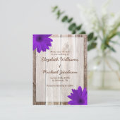Paarse Daisy Rustic Barn Sla de datum op Save The Date (Staand voorkant)