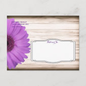 Paarse Daisy Rustic Wood Sparen de Briefkaarten va (Achterkant)