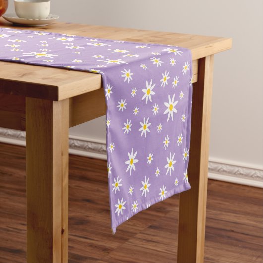 Paarse Daisy Table Runner Korte Tafelloper (Voorbeeld)