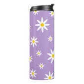 Paarse Daisy Thermal Tumbler Thermosbeker (Gedraaid links)