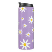 Paarse Daisy Thermal Tumbler Thermosbeker (Geroteerd rechts)