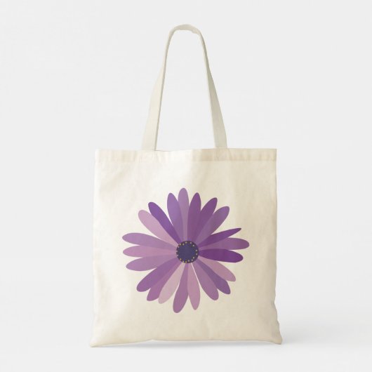 Paarse Daisy Tote Bag (Achterkant)