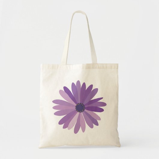 Paarse Daisy Tote Bag (Voorkant)