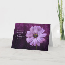 Paarse Daisy Warmth en Beauty Birthday Kaart