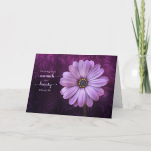Paarse Daisy Warmth en Beauty Birthday Kaart